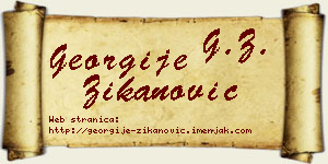 Georgije Žikanović vizit kartica